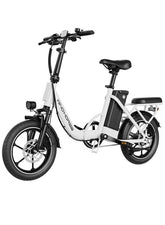 Folding Electric Bike with 350W High Speed Motor, 36V 8AH Battery, 40 KM/H Speed, 35 KM Range, Dual Disk Brakes, Carbon Alloy Frame, 16-Inch Tires, Front Suspension Fork, Portable Electric Bike with Dual Seat, Helmet and Safety Vest